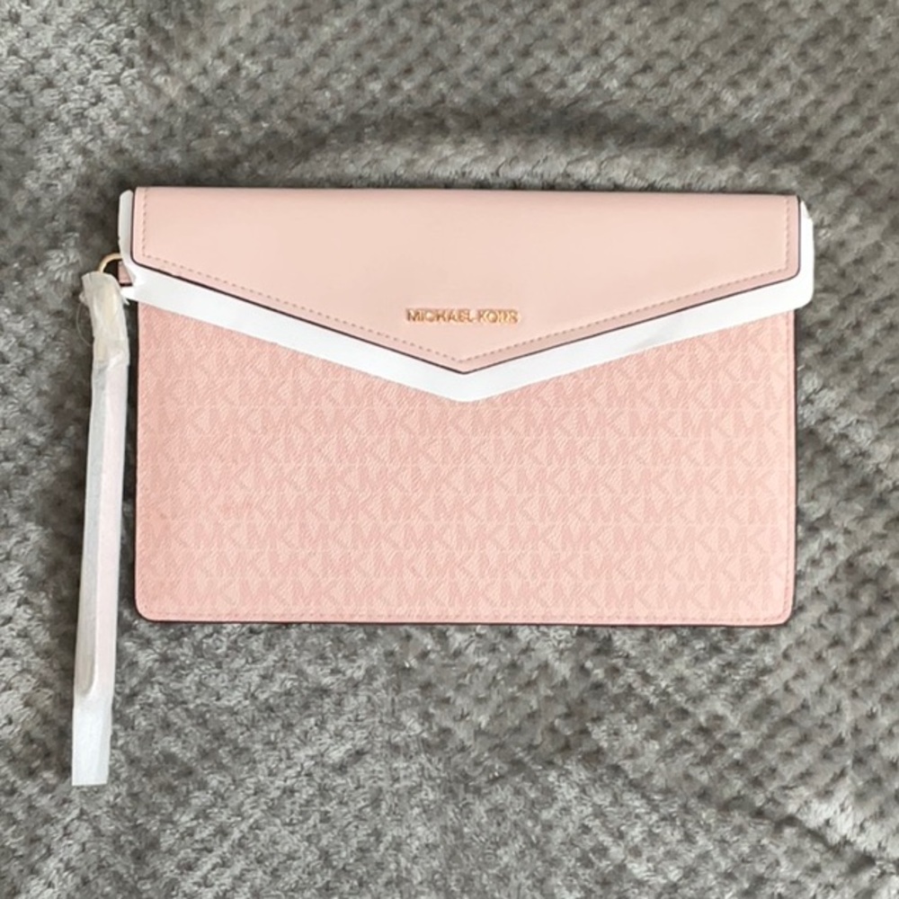 Michael Kors Pink Envelope Style Clutch Purse